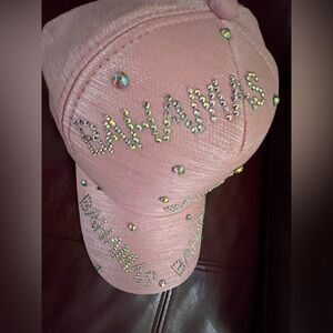 Pink Rhinestone Embellished Cap BAHAMAS- NEW